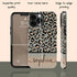 Grey & Peach Personalized Name Leopard iPhone Case